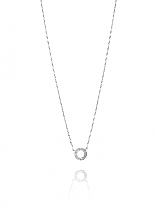 Circle Of Love Collier Or blanc 42-45 cm dans le groupe Collier / Collier en diamant chez SCANDINAVIAN JEWELRY DESIGN (10-102-02001-4245)
