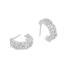 Vega stone oval ear Silver clear dans le groupe Boucles d'oreilles / Boucles d'oreilles en argent chez SCANDINAVIAN JEWELRY DESIGN (1313-7200-012)