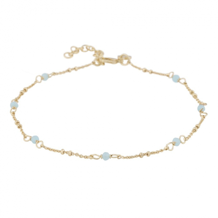 Harper chain anklet Gold light blue dans le groupe Accessoires / Anklet chez SCANDINAVIAN JEWELRY DESIGN (1314-9200-378)