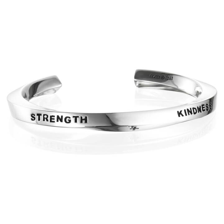 Strength & Kindness Cuff Bracelet Argent dans le groupe Bracelet / Anneaux de bras chez SCANDINAVIAN JEWELRY DESIGN (14-100-01531)