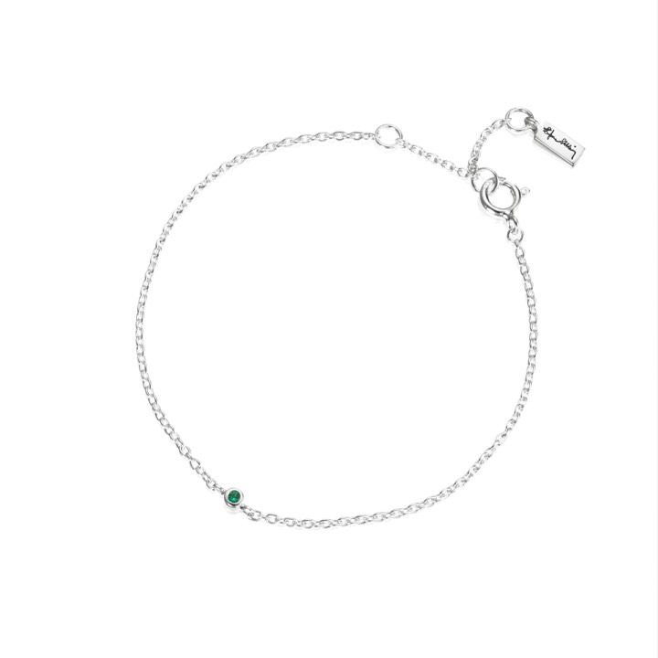Micro Blink - Green Emerald Bracelet Argent 16-19 cm dans le groupe Bracelet / Bracelet en argent chez SCANDINAVIAN JEWELRY DESIGN (14-100-01893-1619)