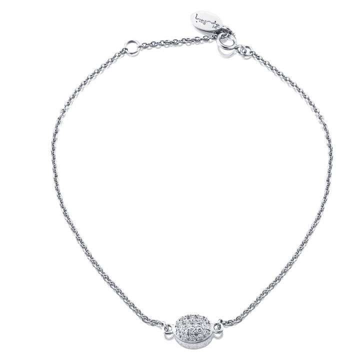 Love Bead Bracelet Or blanc 17-19 cm dans le groupe Bracelet / Bracelet en diamant chez SCANDINAVIAN JEWELRY DESIGN (14-102-00660-1719)