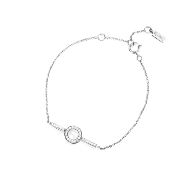 Little Day Pearl & Stars Bracelet Or blanc 16-19 cm dans le groupe Bracelet / Bracelet en diamant chez SCANDINAVIAN JEWELRY DESIGN (14-102-01910-1619)