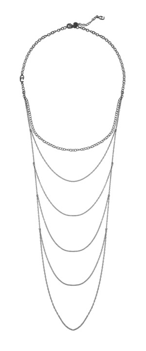 CU draped Collier black 90 cm dans le groupe Collier / Collier en argent chez SCANDINAVIAN JEWELRY DESIGN (1421240009)