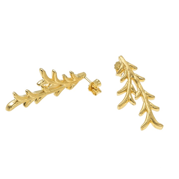 Tree twig Boucle d'oreille Or dans le groupe Boucles d'oreilles / Boucles d'oreilles en or chez SCANDINAVIAN JEWELRY DESIGN (1521421002)