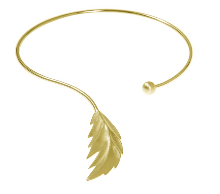 Feather bangle Bracelet flex Or M/L dans le groupe Bracelet chez SCANDINAVIAN JEWELRY DESIGN (1526121014)