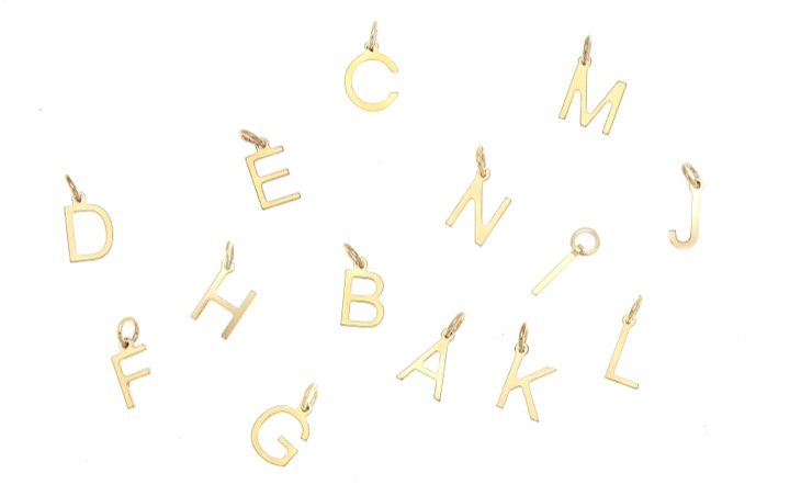 Letters bokstäver A-Z Or dans le groupe Collier / Collier en or chez SCANDINAVIAN JEWELRY DESIGN (161212R)