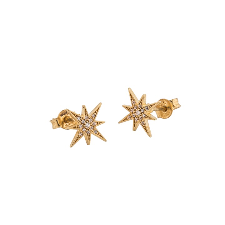 One star Boucle d'oreille Or dans le groupe Boucles d'oreilles / Boucles d'oreilles en or chez SCANDINAVIAN JEWELRY DESIGN (1632421001)