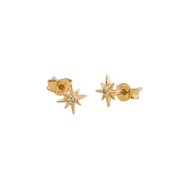 One star small Boucle d'oreille Or dans le groupe Boucles d'oreilles / Boucles d'oreilles en or chez SCANDINAVIAN JEWELRY DESIGN (1633421001)