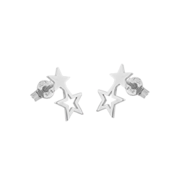 Double star Boucle d'oreille Argent dans le groupe Boucles d'oreilles / Boucles d'oreilles en argent chez SCANDINAVIAN JEWELRY DESIGN (1711411001)