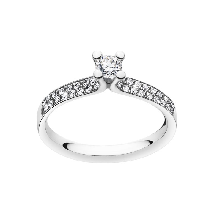 MAGIC SOLITAIRE Bague Diamant PAVÉ 0.33 ct Platinum dans le groupe Bagues / Bagues de fiançailles et de mariage chez SCANDINAVIAN JEWELRY DESIGN (20000461)