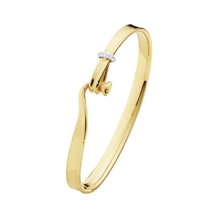 TORUN BANGLE Bracelet Or Diamant 0.08 ct Or blanc dans le groupe Bracelet / Anneaux de bras chez SCANDINAVIAN JEWELRY DESIGN (20000476)