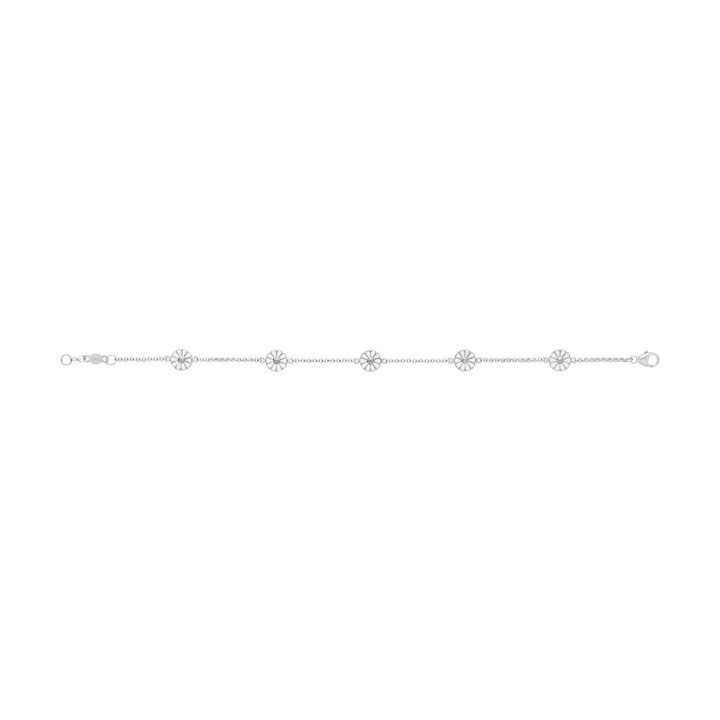DAISY Bracelet Argent RH WHITE ENAMEL 5X7 MM DAISY 18.5 cm dans le groupe Bracelet / Bracelet en argent chez SCANDINAVIAN JEWELRY DESIGN (20000725)