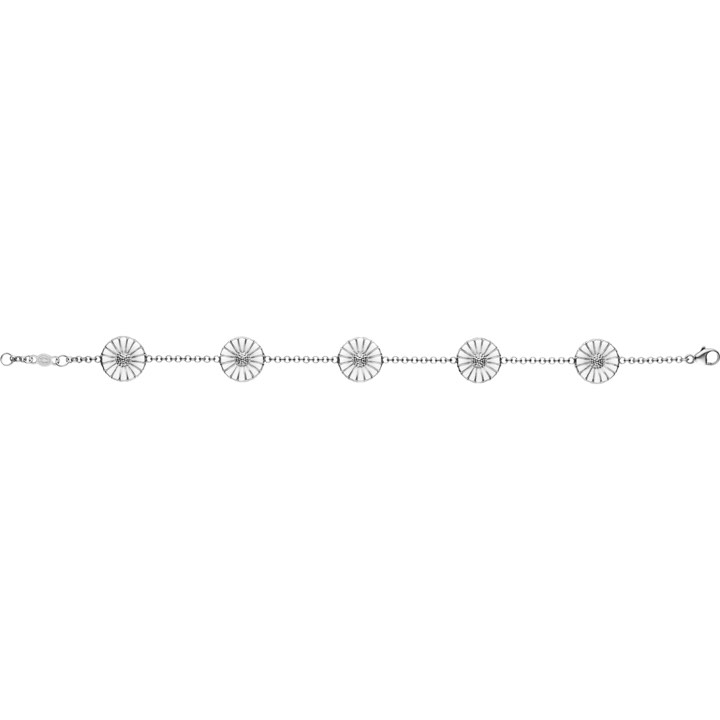 DAISY Bracelet Argent RH WHITE ENAMEL 5X11 MM DAISY 18.5 cm dans le groupe Bracelet / Bracelet en argent chez SCANDINAVIAN JEWELRY DESIGN (3530911)