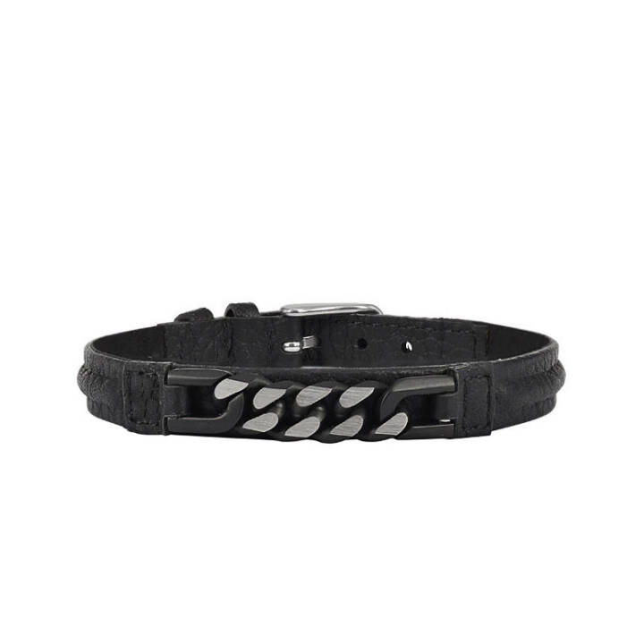 TEXAS Leather Bracelet Le noir dans le groupe Bracelet chez SCANDINAVIAN JEWELRY DESIGN (363560)