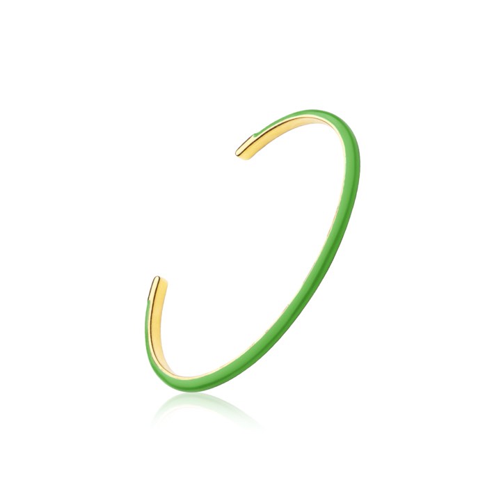 Enamel cuff green (Or) dans le groupe Bracelet / Anneaux de bras chez SCANDINAVIAN JEWELRY DESIGN (B2205GPEG-OS)