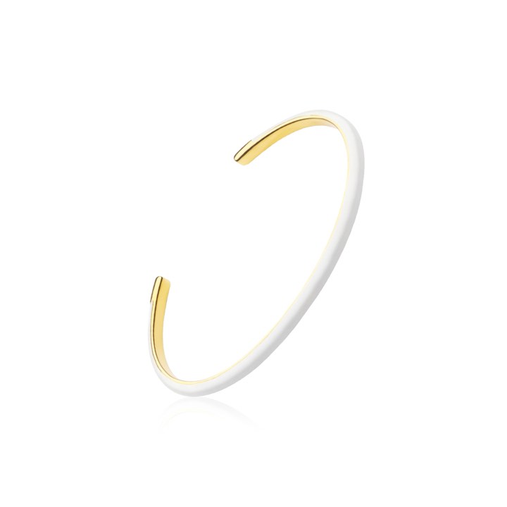 Enamel cuff white (Or) dans le groupe Bracelet / Anneaux de bras chez SCANDINAVIAN JEWELRY DESIGN (B2205GPEW-OS)