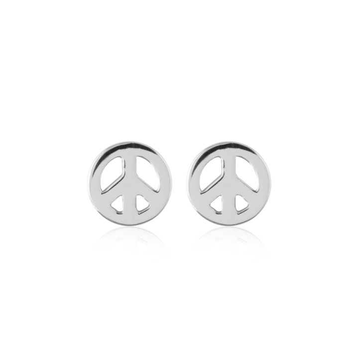 Peace Symbol Studs Boucle d'oreille (Argent) dans le groupe Boucles d'oreilles / Boucles d'oreilles en argent chez SCANDINAVIAN JEWELRY DESIGN (E2083RHS0-OS)