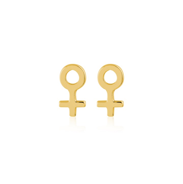 Woman Symbol Studs Boucle d'oreille (Or) dans le groupe Boucles d'oreilles / Boucles d'oreilles en or chez SCANDINAVIAN JEWELRY DESIGN (E2084GPS0-OS)