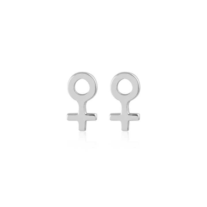 Woman Symbol Studs Boucle d'oreille (Argent) dans le groupe Boucles d'oreilles / Boucles d'oreilles en argent chez SCANDINAVIAN JEWELRY DESIGN (E2084RHS0-OS)