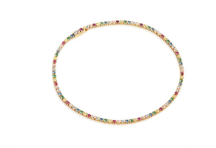 ELLERA Bracelet Multicolores Zirkoner (Or) dans le groupe Collier chez SCANDINAVIAN JEWELRY DESIGN (SJ-B2869-XCZYG)