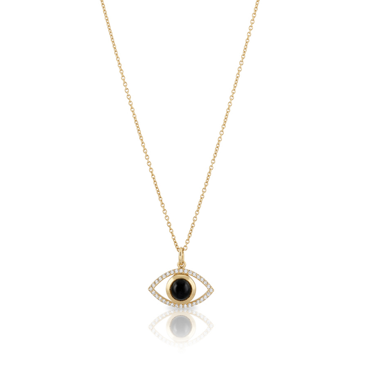 Devine eye Necklace - L (42+3cm) Gold dans le groupe Collier / Collier en or chez SCANDINAVIAN JEWELRY DESIGN (gp54)