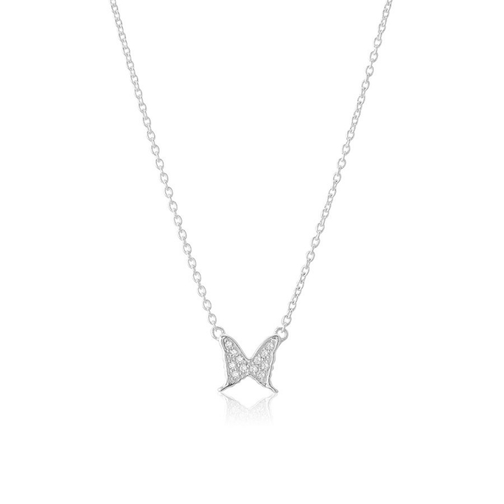 Petite papillion sparkling Necklace Silver dans le groupe Collier / Collier en argent chez SCANDINAVIAN JEWELRY DESIGN (s316CG)