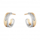 FUSION SMALL Boucle d'oreille Or rose Or blanc PAVÉ 0.18 CT