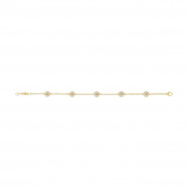 DAISY Bracelet Argent plaqué or WHITE ENAMEL 5X7 MM DAISY 18.5 cm