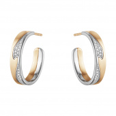 FUSION LARGE Or rose Boucle d'oreille Or rose Or blanc PAVÉ 0.21 ct