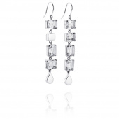 Crystal Fall - Clear Boucle d'oreille Argent