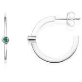 Micro Blink Hoops - Green Emerald Boucle d'oreille Argent