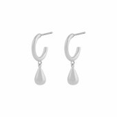 Gina oval pendant ear Argent