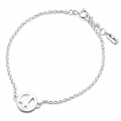 Mini Peace Bracelet Argent 17-19 cm