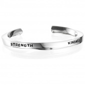 Strength & Kindness Cuff Bracelet Argent