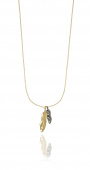 Feather long Collier Or 80-85 cm