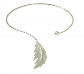 Feather bangle Bracelet flex Argent S/M