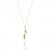 Feather/Leaf double Collier Or