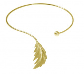 Feather bangle Bracelet flex Or M/L