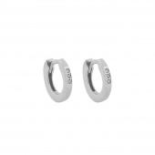 One round stone Boucle d'oreille Argent