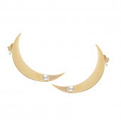 One moon Boucle d'oreille Or pair