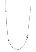 Pearl long chain Collier Argent 90+5 cm