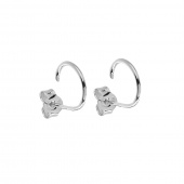 Two small round Boucle d'oreille - Argent