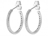 Two round stone Boucle d'oreille Argent