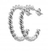 Two twinned Hoop Boucle d'oreille - Argent