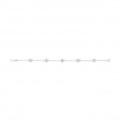 DAISY Bracelet Argent RH WHITE ENAMEL 5X7 MM DAISY 18.5 cm