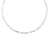 Letters beaded Collier 40-45 white Argent