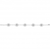 DAISY Bracelet Argent RH WHITE ENAMEL 5X11 MM DAISY 18.5 cm