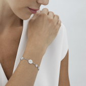DAISY Bracelet Argent RH WHITE ENAMEL 18.5 cm