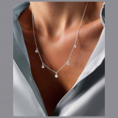 Coral drop full Collier Argent